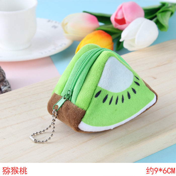 Wholesale Cartoon Kids Festive Plush Fruit Coin Purse Keychain JDC-KC-RanJ001