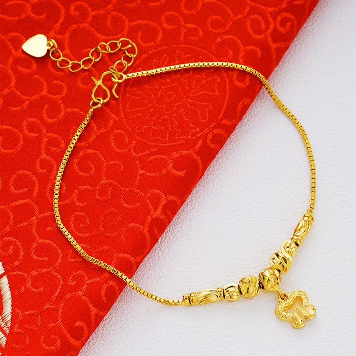 Jewelry WholesaleWholesale brass plated 24K gold bell double-layer Anklet JDC-AS-Xsj001 Anklet 鑫饰界 %variant_option1% %variant_option2% %variant_option3%  Factory Price JoyasDeChina Joyas De China