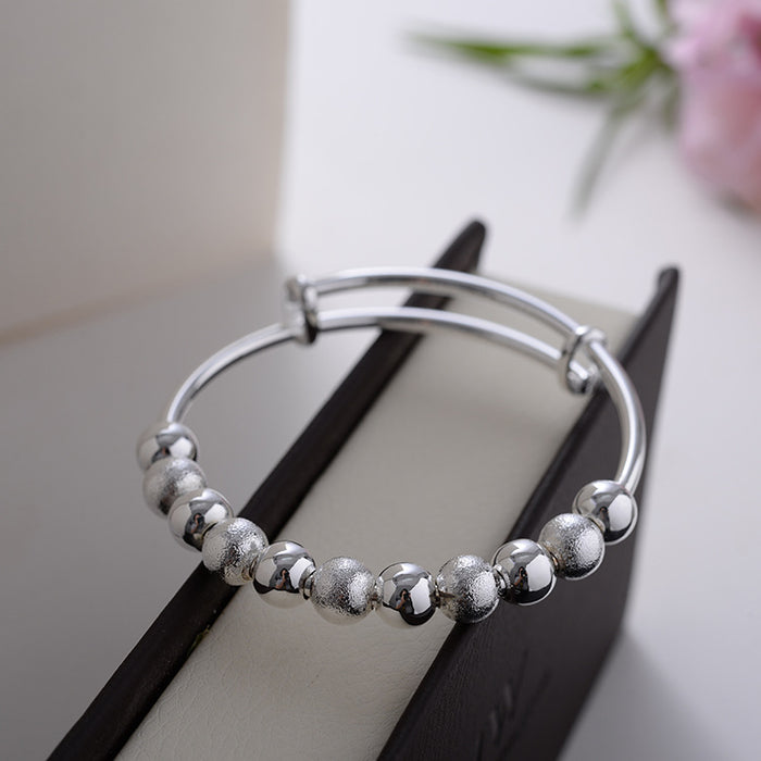 Wholesale Copper Silver Plated S Buckle Bracelet Nine Beads Simple Versatile Student Bracelet JDC-BT-KaY003