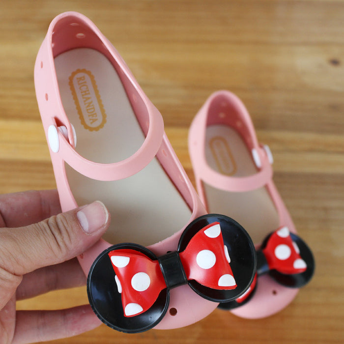 Wholesale summer new girls shoes polka dot bow breathable JDC-SD-XinZ005