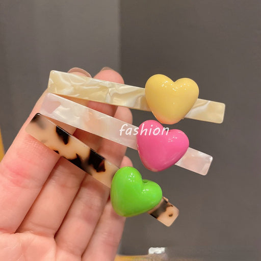 Jewelry WholesaleWholesale Sweet Candy Color Heart Hairpin Side Clip JDC-HC-LiS008 Hair Clips 栎尚 %variant_option1% %variant_option2% %variant_option3%  Factory Price JoyasDeChina Joyas De China