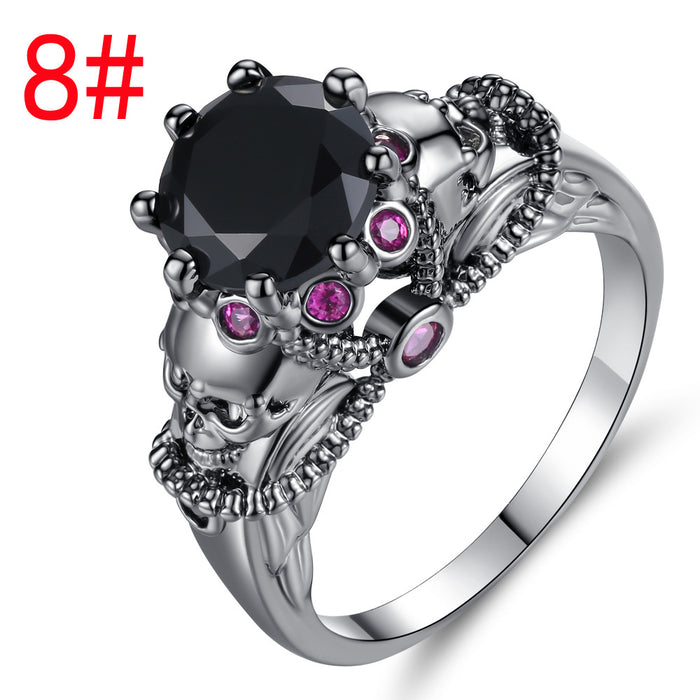 Jewelry WholesaleWholesale Punk Style Black Zircon Ladies Rings JDC-RS-Mimeng082 Rings 米萌 %variant_option1% %variant_option2% %variant_option3%  Factory Price JoyasDeChina Joyas De China