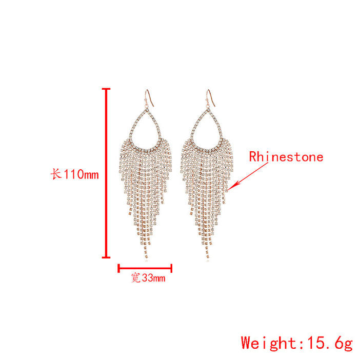 Jewelry WholesaleWholesale water drop fringe rhinestone claw chain full drill earrings JDC-ES-KaiQ004 Earrings 凯庆 %variant_option1% %variant_option2% %variant_option3%  Factory Price JoyasDeChina Joyas De China