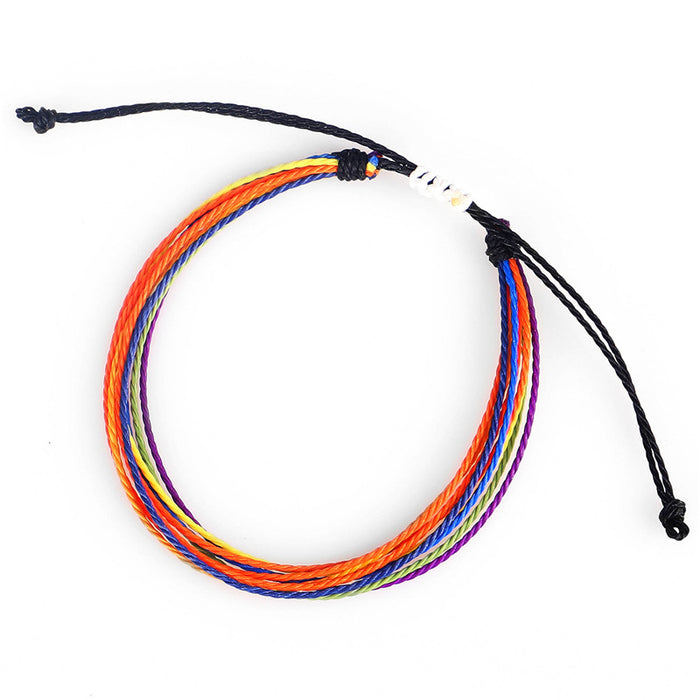 Wholesale Wax Line Bracelet Creative Hand Woven Bracelet MOQ≥3 JDC-BT-QiuX013