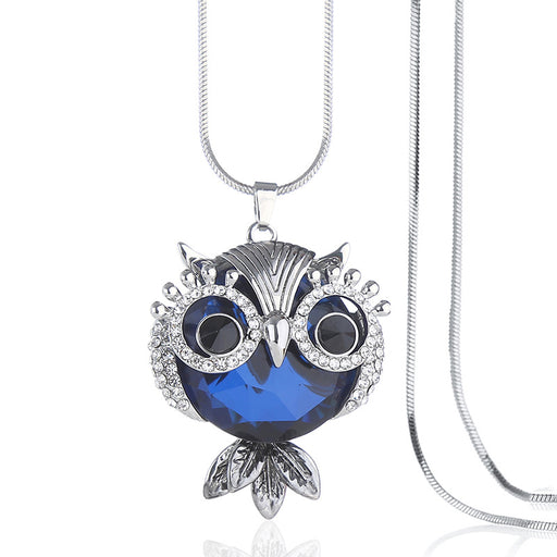 Jewelry WholesaleWholesale cartoon cute personality owl crystal diamond long necklace JDC-NE-YouH007 Necklaces 优鸿 %variant_option1% %variant_option2% %variant_option3%  Factory Price JoyasDeChina Joyas De China