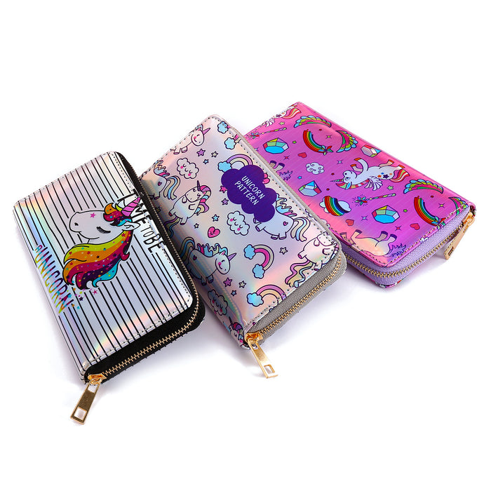 Wholesale long laser money cartoon schoolgirl wallet JDC-WT-Sumanshu005