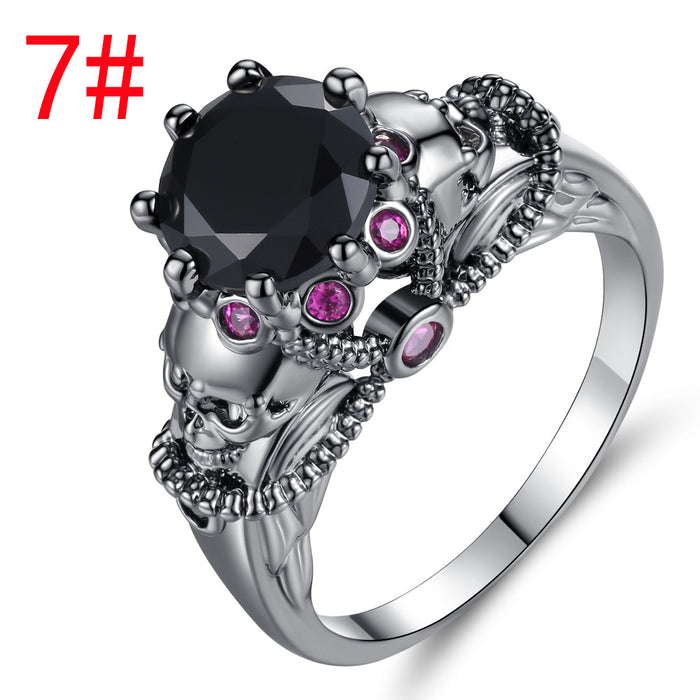 Jewelry WholesaleWholesale Punk Style Black Zircon Ladies Rings JDC-RS-Mimeng082 Rings 米萌 %variant_option1% %variant_option2% %variant_option3%  Factory Price JoyasDeChina Joyas De China