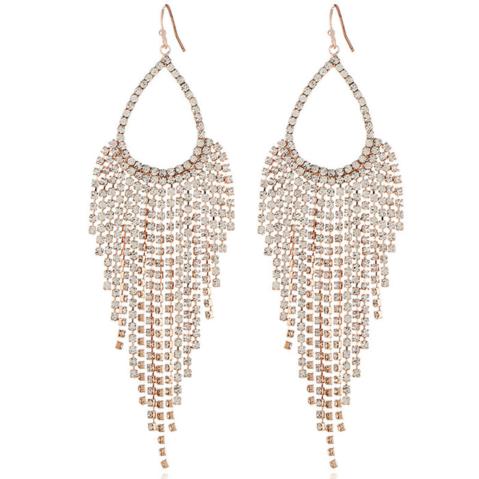 Jewelry WholesaleWholesale water drop fringe rhinestone claw chain full drill earrings JDC-ES-KaiQ004 Earrings 凯庆 %variant_option1% %variant_option2% %variant_option3%  Factory Price JoyasDeChina Joyas De China