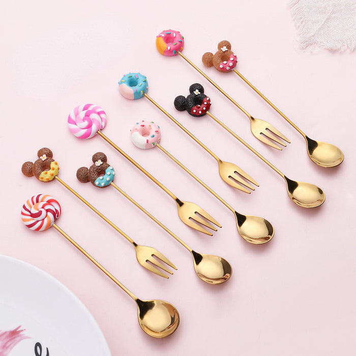 Wholesale Spoon Stainless Steel Cute Donut Mixing Spoon MOQ≥2 JDC-SN-BiS001