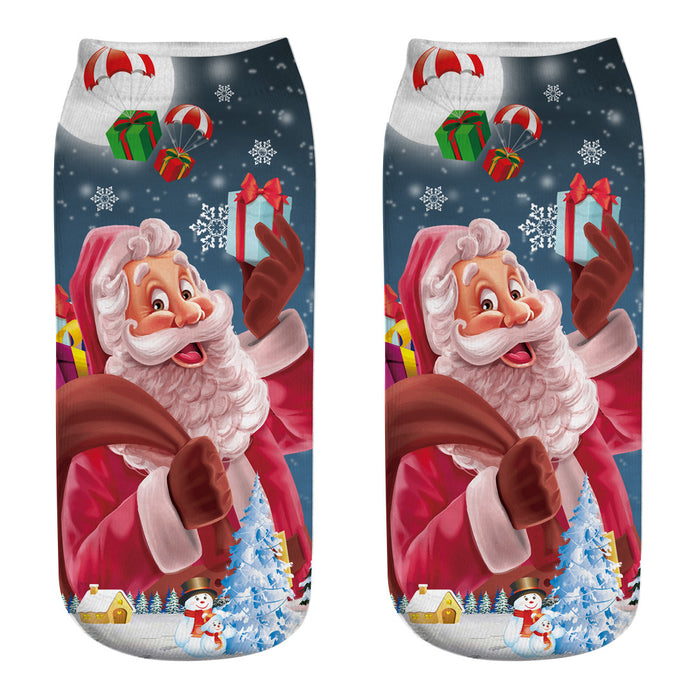 Wholesale Sock Polyester Christmas Cartoon Cute 3D Printing 3pcs JDC-SK-JunP001