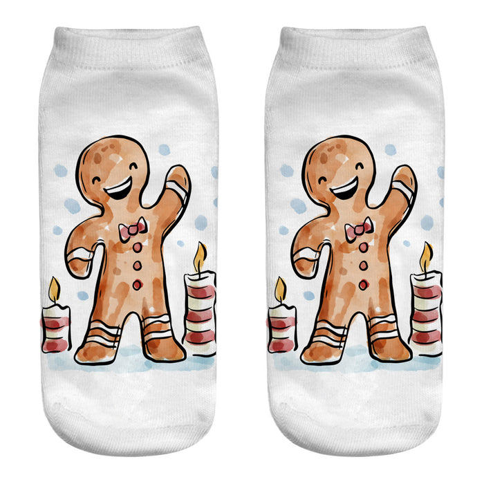 Wholesale Sock Polyester Christmas Cartoon Cute 3D Printing 3pcs JDC-SK-JunP001