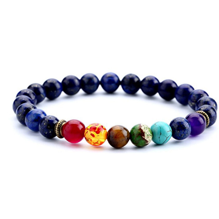 Wholesale 8mm Seven Vein Yoga Volcanic Rock Buddha Head Buddha bracelet MOQ≥3 JDC-BT-ManS001