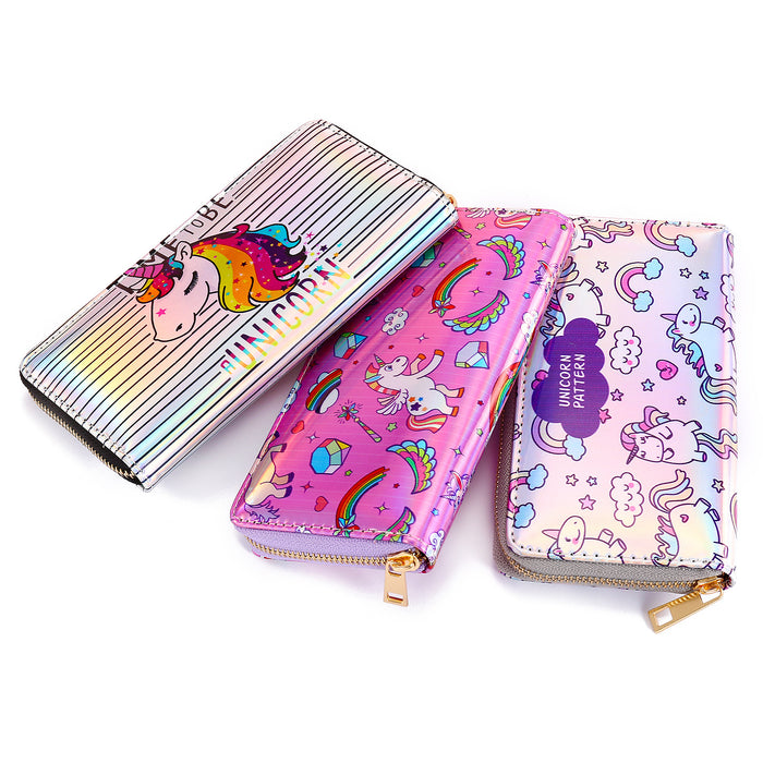 Wholesale long laser money cartoon schoolgirl wallet JDC-WT-Sumanshu005