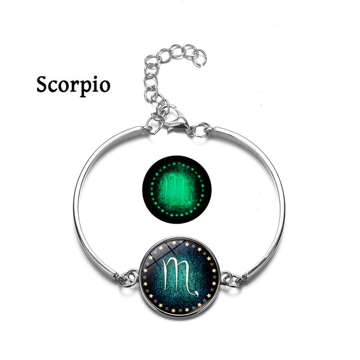 Wholesale Twelve Constellation Luminous Bracelet Alloy Jewelry JDC-BT-SongX018