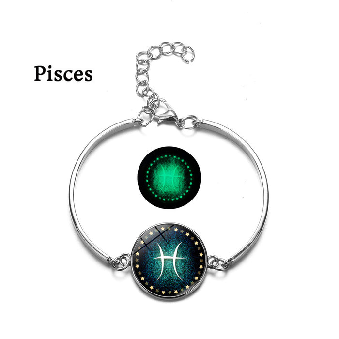 Wholesale Twelve Constellation Luminous Bracelet Alloy Jewelry JDC-BT-SongX018