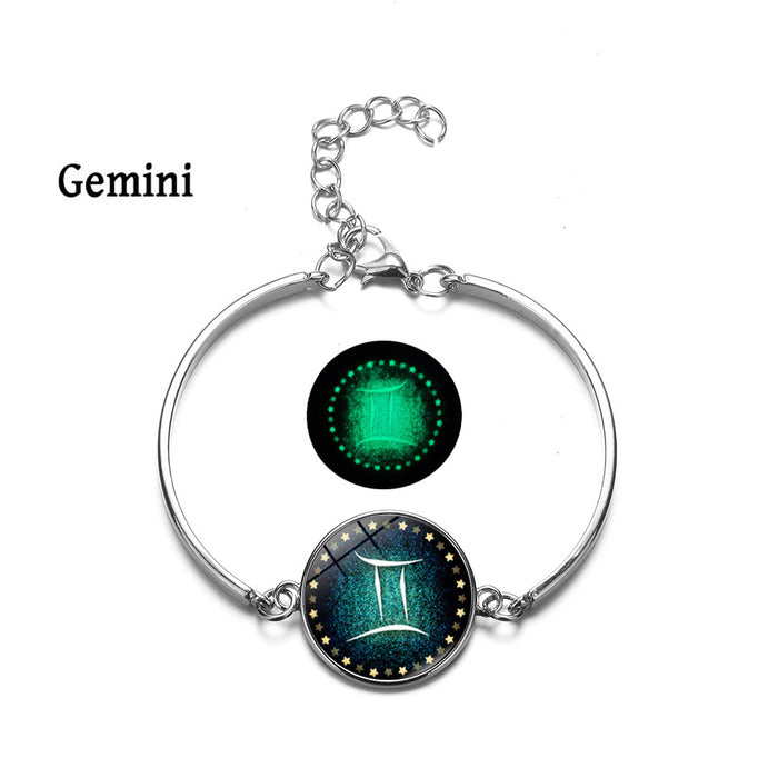 Wholesale Twelve Constellation Luminous Bracelet Alloy Jewelry JDC-BT-SongX018