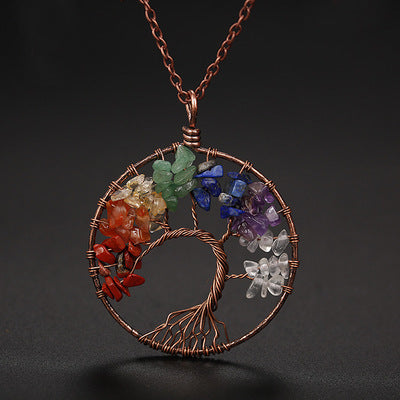 Wholesale Necklaces Metal Handmade Natural Stone Crystal MOQ≥2 JDC-NE-HanX001