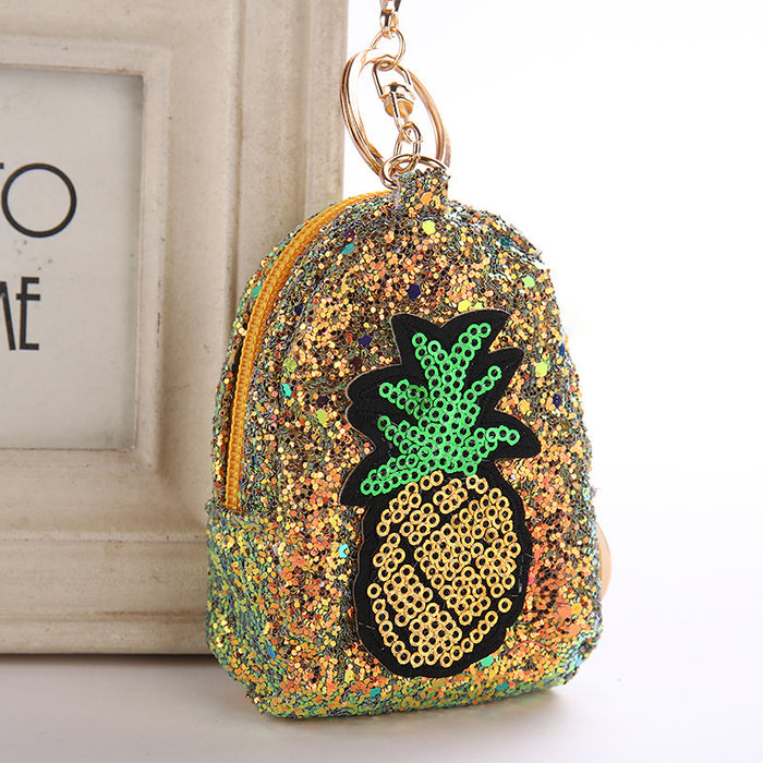 Jewelry WholesaleWholesale Pineapple Sequin Coin Purse Keychain JDC-KC-WuoD019 Keychains 沃铎 %variant_option1% %variant_option2% %variant_option3%  Factory Price JoyasDeChina Joyas De China