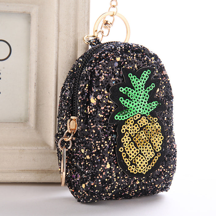 Jewelry WholesaleWholesale Pineapple Sequin Coin Purse Keychain JDC-KC-WuoD019 Keychains 沃铎 %variant_option1% %variant_option2% %variant_option3%  Factory Price JoyasDeChina Joyas De China