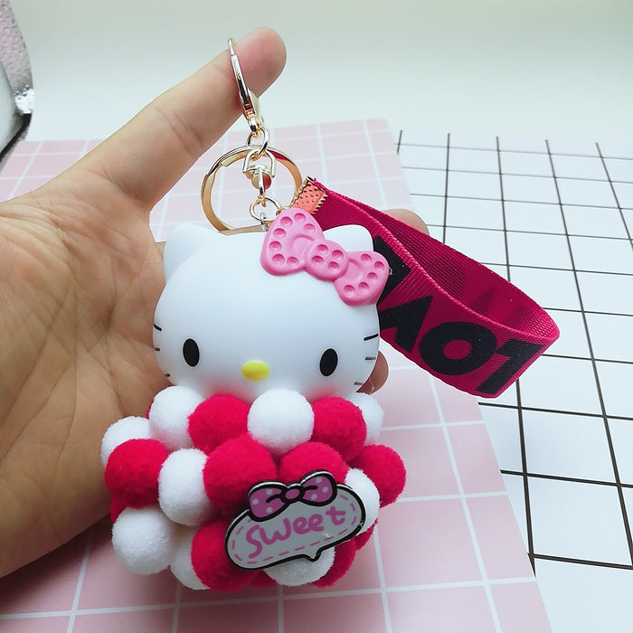 Jewelry WholesaleWholesale Plush Cartoon Cat Hair Ball Keychain (M) JDC-KC-BZ003 Keychains 白泽 %variant_option1% %variant_option2% %variant_option3%  Factory Price JoyasDeChina Joyas De China