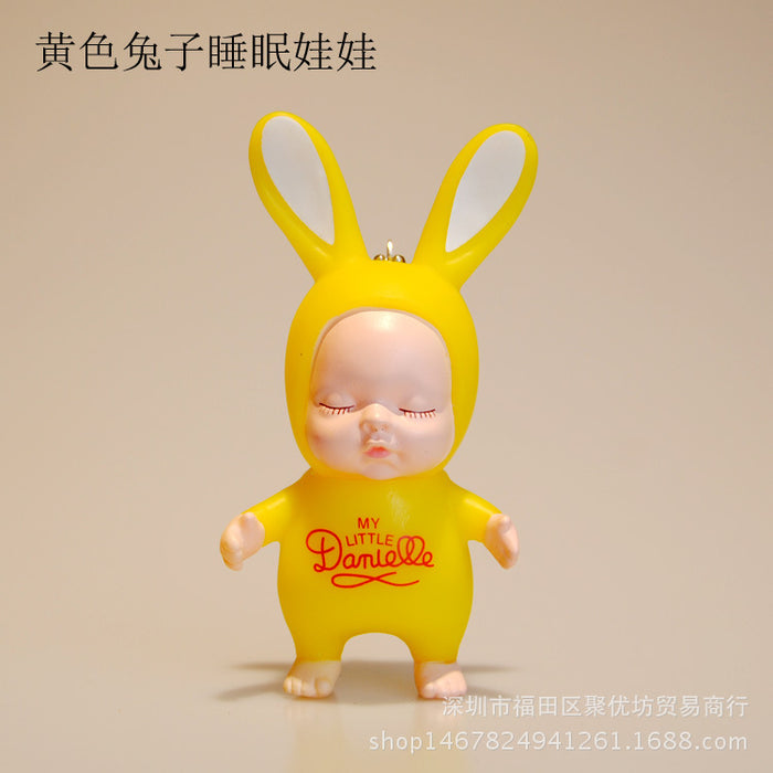 Wholesale Keychains For Backpacks Simulation Sleeping Doll Vinyl Keychain MOQ≥2 JDC-KC-JYF011