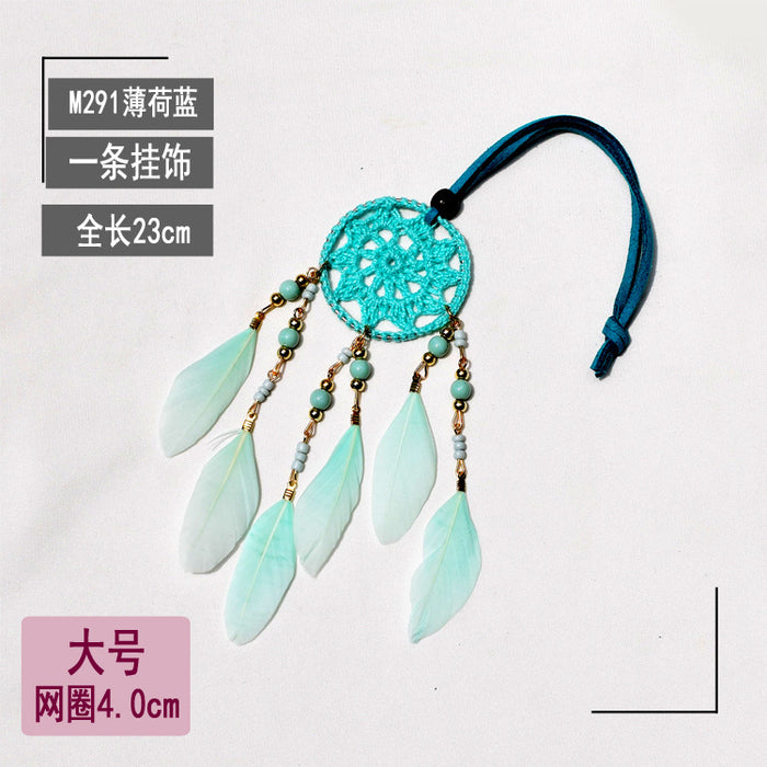 Wholesale Handbag Car Pendant Feather Indian Dream Catcher Pendant JDC-DC-wanwei002