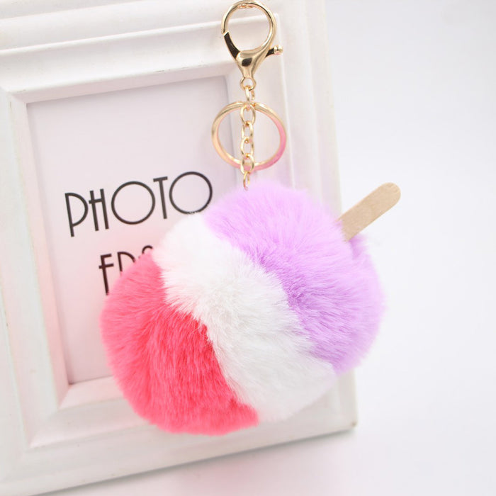 Jewelry WholesaleWholesale ice cream hairball keychain JDC-KC-Zuge053 Keychains 祖格 %variant_option1% %variant_option2% %variant_option3%  Factory Price JoyasDeChina Joyas De China