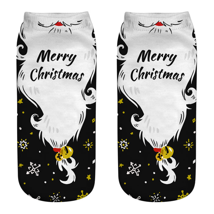 Wholesale Sock Polyester Christmas Cartoon Cute 3D Printing 3pcs JDC-SK-JunP001