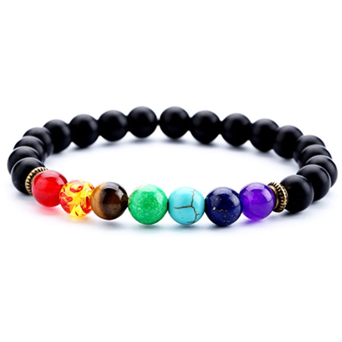 Wholesale 8mm Seven Vein Yoga Volcanic Rock Buddha Head Buddha bracelet MOQ≥3 JDC-BT-ManS001