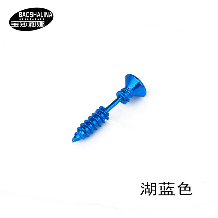 Jewelry WholesaleWholesale Titanium Steel Screws Single Stud Earrings JDC-ES-GSBSL030 Earrings 宝莎莉娜 %variant_option1% %variant_option2% %variant_option3%  Factory Price JoyasDeChina Joyas De China