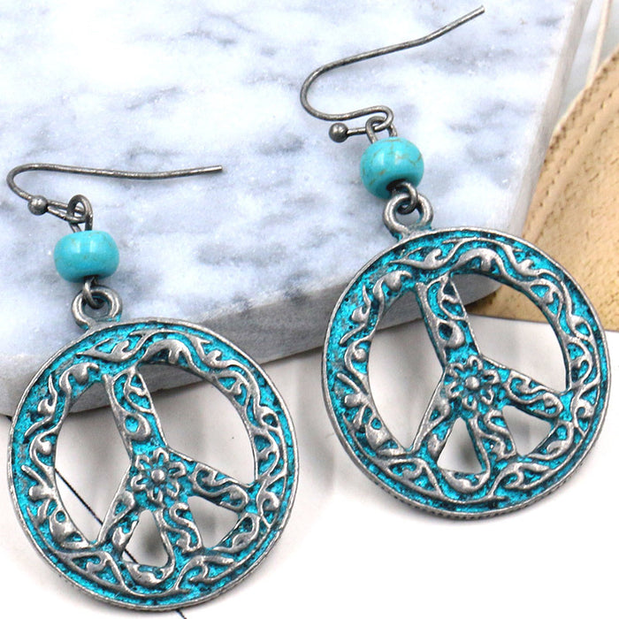 Wholesale Earrings Alloy Turquoise Accessory JDC-ES-Yuhong003