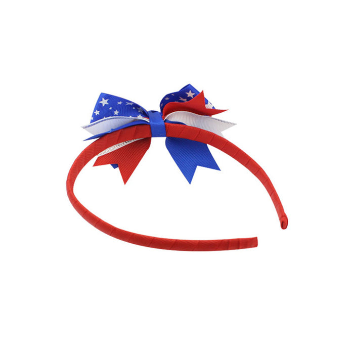 Wholesale 4th of July Independence Day Kids Headband Bows Plastic Headbands MOQ≥2 JDC-HD-HaoC001