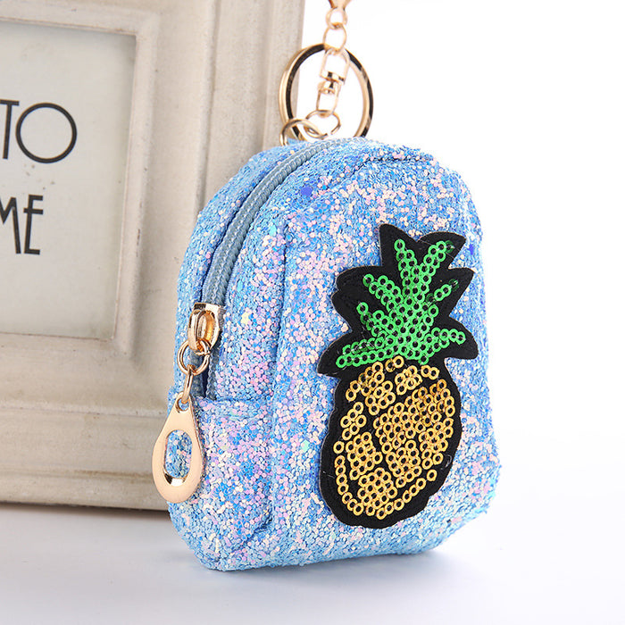 Jewelry WholesaleWholesale Pineapple Sequin Coin Purse Keychain JDC-KC-WuoD019 Keychains 沃铎 %variant_option1% %variant_option2% %variant_option3%  Factory Price JoyasDeChina Joyas De China