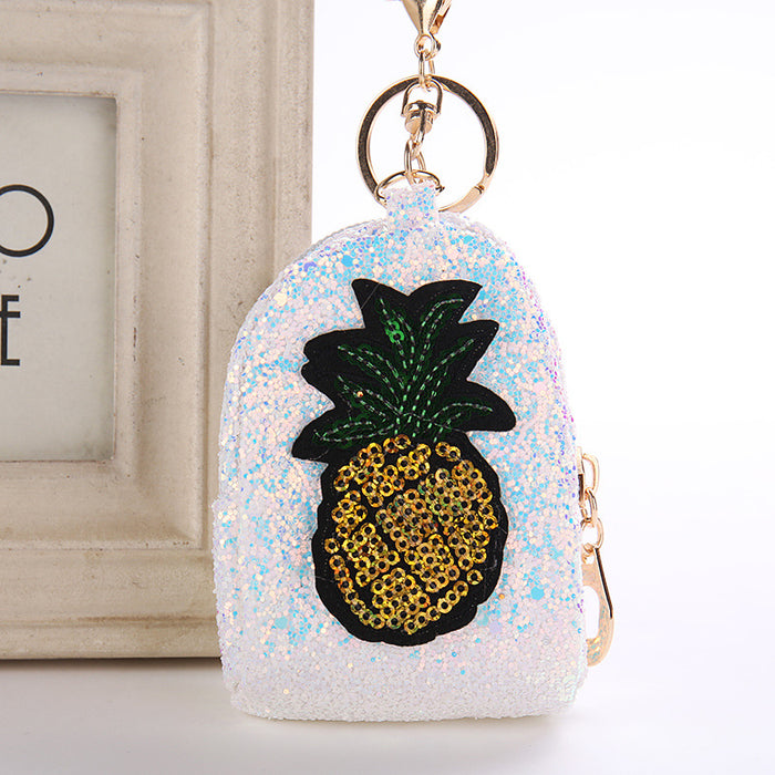 Jewelry WholesaleWholesale Pineapple Sequin Coin Purse Keychain JDC-KC-WuoD019 Keychains 沃铎 %variant_option1% %variant_option2% %variant_option3%  Factory Price JoyasDeChina Joyas De China