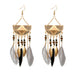 Jewelry WholesaleWholesale Bohemian style fan-shaped Round Bead Tassel Feather Earrings JDC-ES-C467 Earrings 陌茗 %variant_option1% %variant_option2% %variant_option3%  Factory Price JoyasDeChina Joyas De China