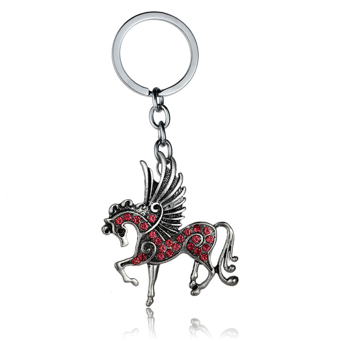 Wholesale Tianma Necklace Micro Encrusted Diamond Unicorn Keychain MOQ≥3 JDC-KC-RQin002