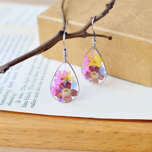 Jewelry WholesaleWholesale Handmade Epoxy Dried Flower Preserved Flower Earrings JDC-ES-naiseng001 Earrings 奈森 %variant_option1% %variant_option2% %variant_option3%  Factory Price JoyasDeChina Joyas De China