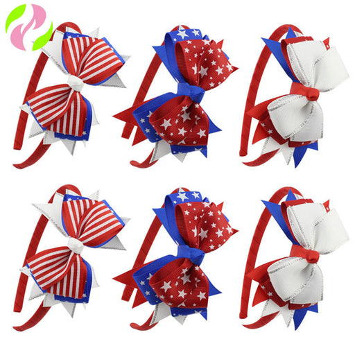 Jewelry WholesaleWholesale 4th of July Independence Day Kids Headband Bows Plastic Headbands MOQ≥2 JDC-HD-HaoC001 Headband 皓川 %variant_option1% %variant_option2% %variant_option3%  Factory Price JoyasDeChina Joyas De China