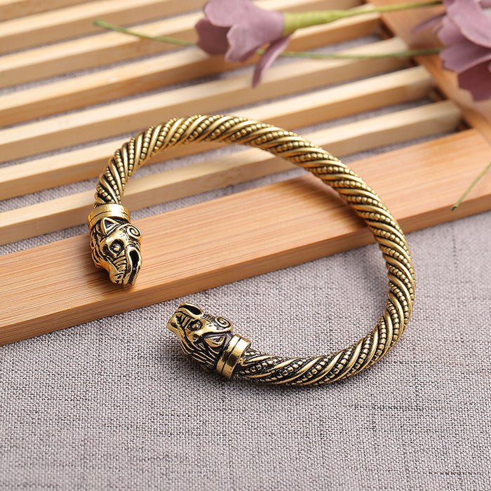 Wholesale Trend Simple Animal Head Adjustable Open Bracelet JDC-BT-DieC002