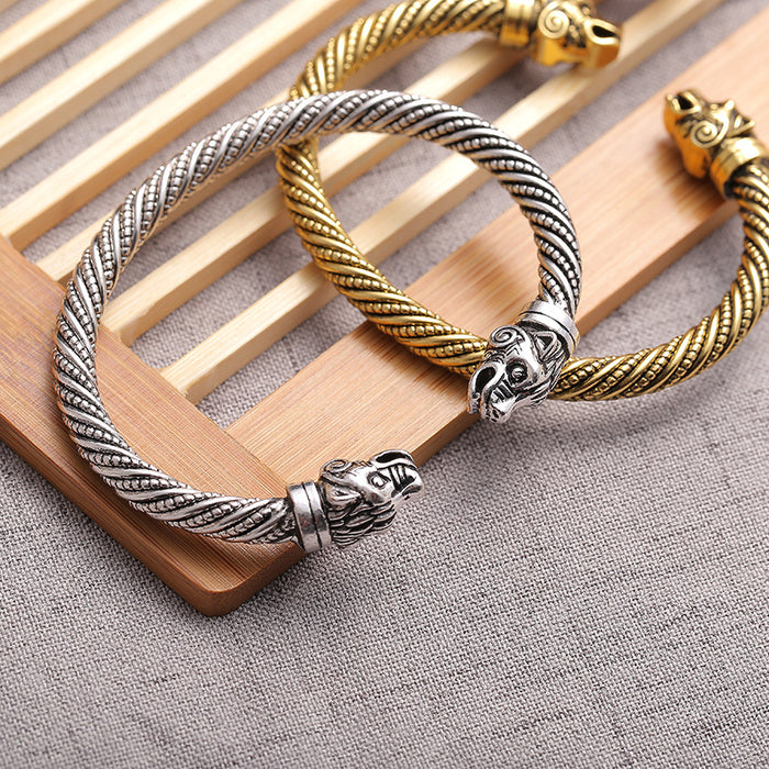 Wholesale Trend Simple Animal Head Adjustable Open Bracelet JDC-BT-DieC002