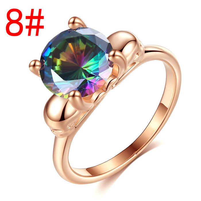 Jewelry WholesaleWholesale Colored Zircon Electroplated Copper Rings JDC-RS-MiMeng070 Rings 米萌 %variant_option1% %variant_option2% %variant_option3%  Factory Price JoyasDeChina Joyas De China