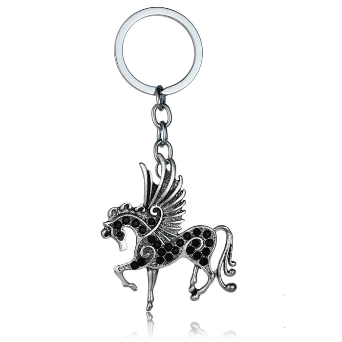 Wholesale Tianma Necklace Micro Encrusted Diamond Unicorn Keychain MOQ≥3 JDC-KC-RQin002