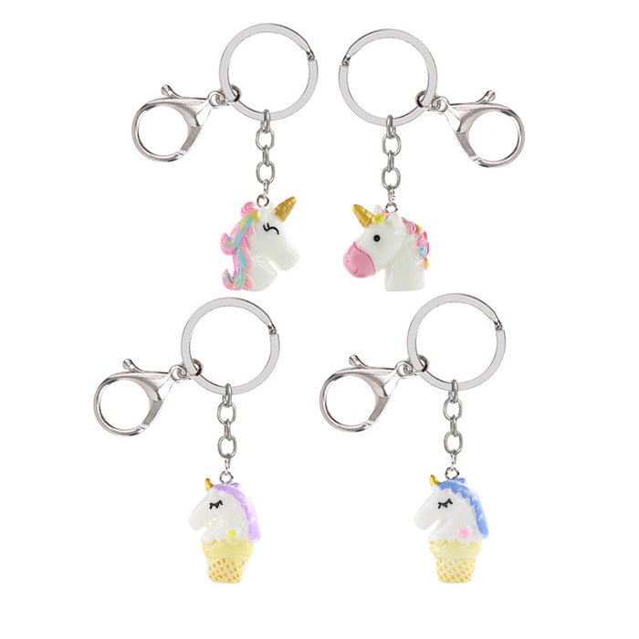 Wholesale Keychains Alloy Resin Unicorn Cute Cartoon JDC-KC-YouChi001