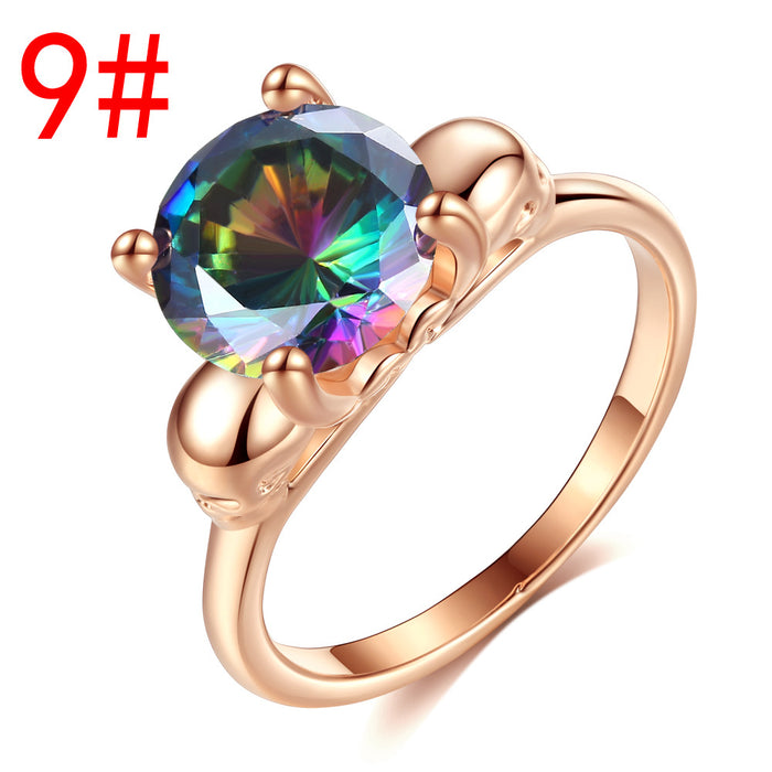 Jewelry WholesaleWholesale Colored Zircon Electroplated Copper Rings JDC-RS-MiMeng070 Rings 米萌 %variant_option1% %variant_option2% %variant_option3%  Factory Price JoyasDeChina Joyas De China