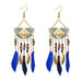 Jewelry WholesaleWholesale Bohemian style fan-shaped Round Bead Tassel Feather Earrings JDC-ES-C467 Earrings 陌茗 %variant_option1% %variant_option2% %variant_option3%  Factory Price JoyasDeChina Joyas De China