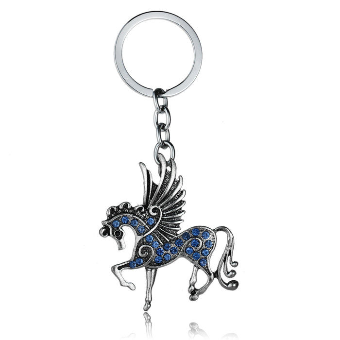 Wholesale Tianma Necklace Micro Encrusted Diamond Unicorn Keychain MOQ≥3 JDC-KC-RQin002