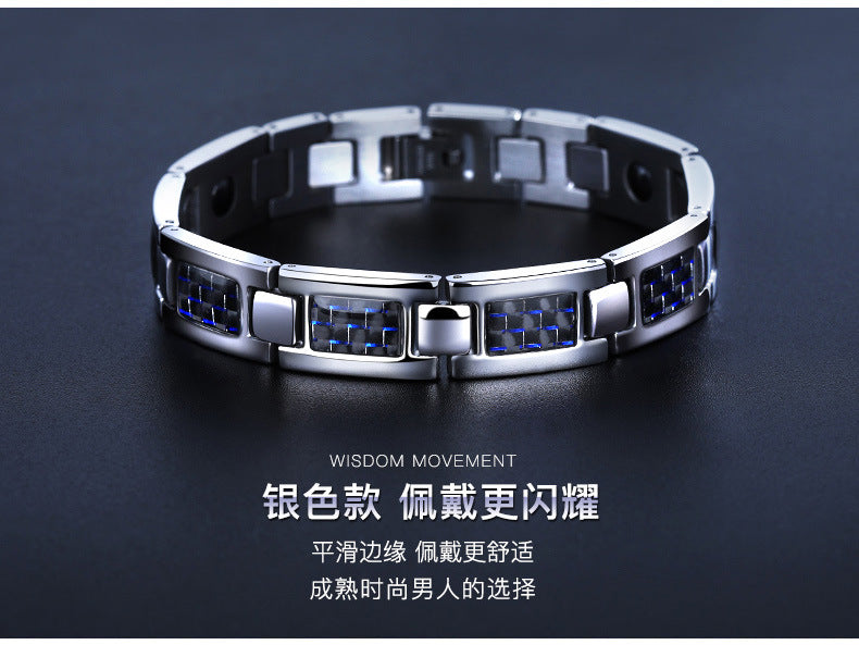 Wholesale magnet germanium stone titanium steel carbon fiber bracelet stainless steel JDC-BT-WJTD004