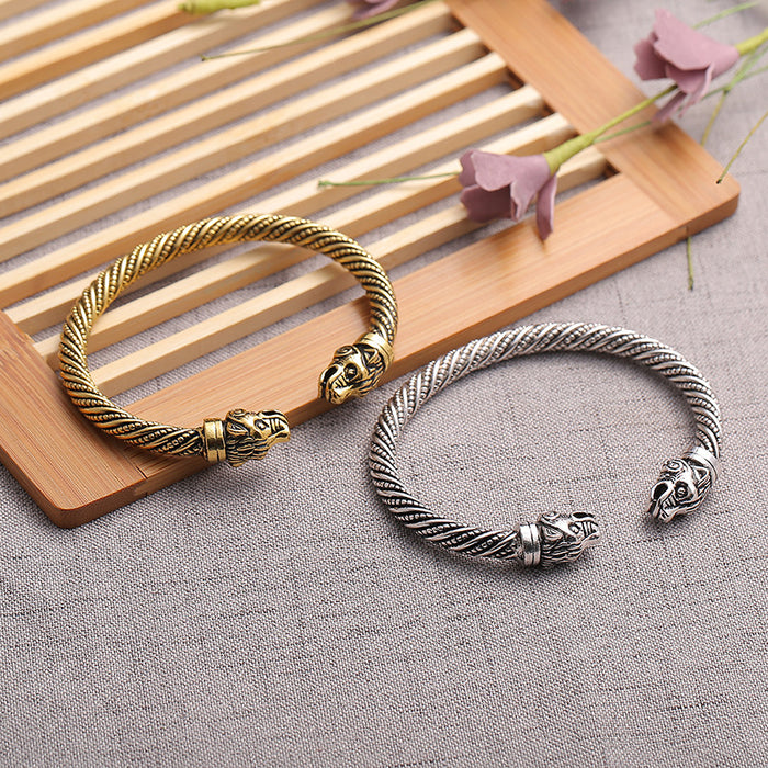 Wholesale Trend Simple Animal Head Adjustable Open Bracelet JDC-BT-DieC002