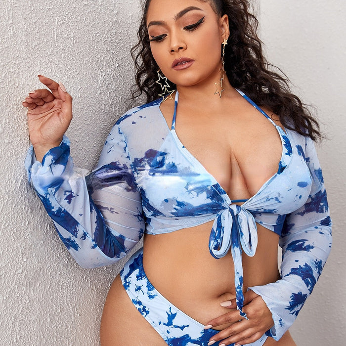 Wholesale plus size split bikini plus fat swimsuit JDC-SW-XTai001