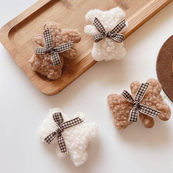 Wholesale Hair Clips Plush bear hairpin JDC-HC-MiYu012